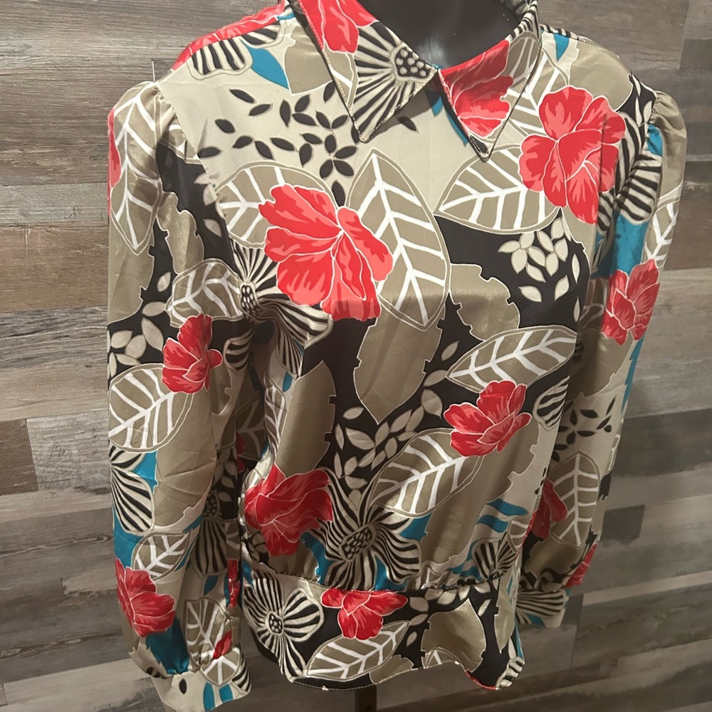 Vintage Floral Print Women's Top